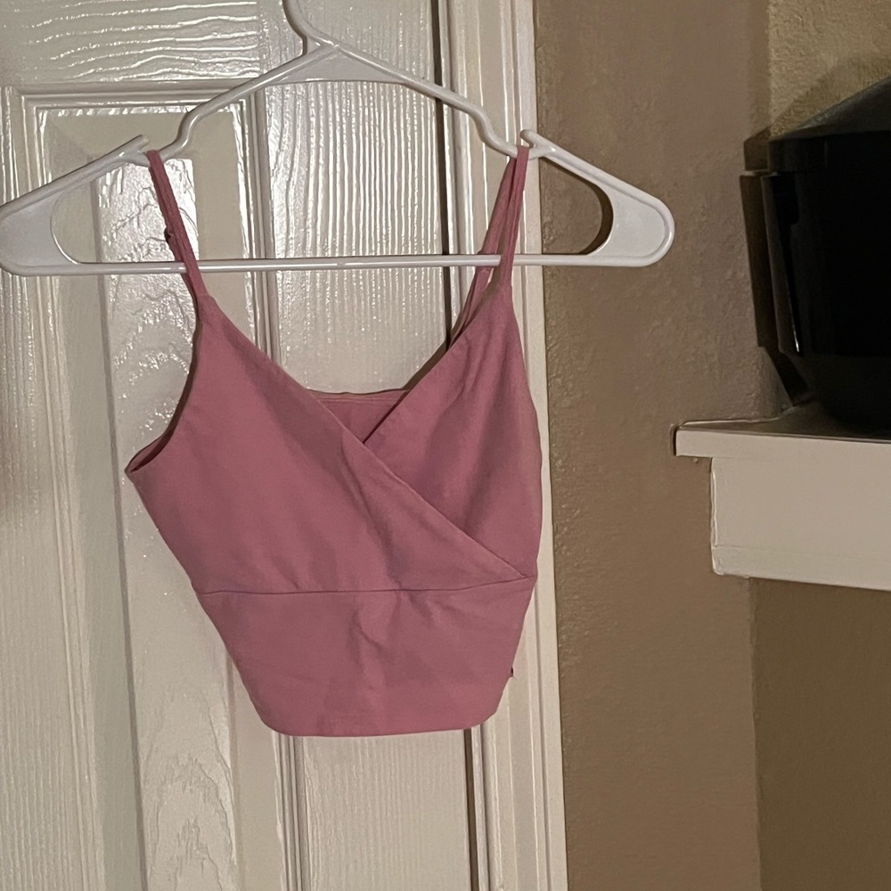 Pink cross front top from Hollister